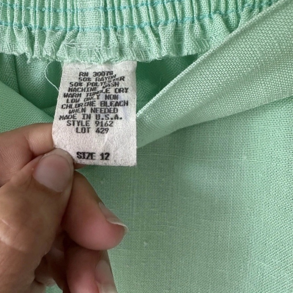 1970's 80’s Vintage Sea foam green made in USA skirt size 12 retro pockets - Picture 3 of 6